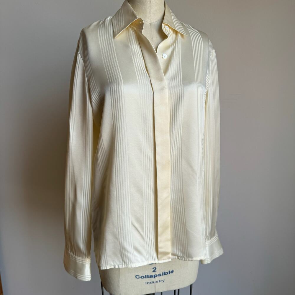 Vintage 90s/00s RENA ROWAN Ivory Silk Blouse - Picture 1 of 5